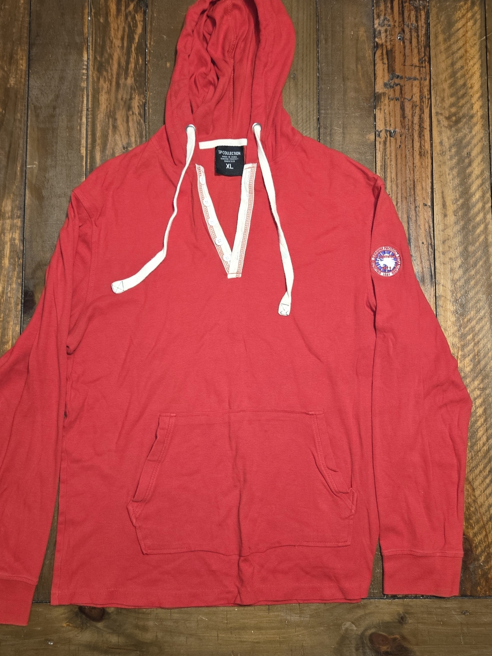 SP Collection Red Hooded Top with White Trim